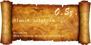 Olenik Szigfrid névjegykártya